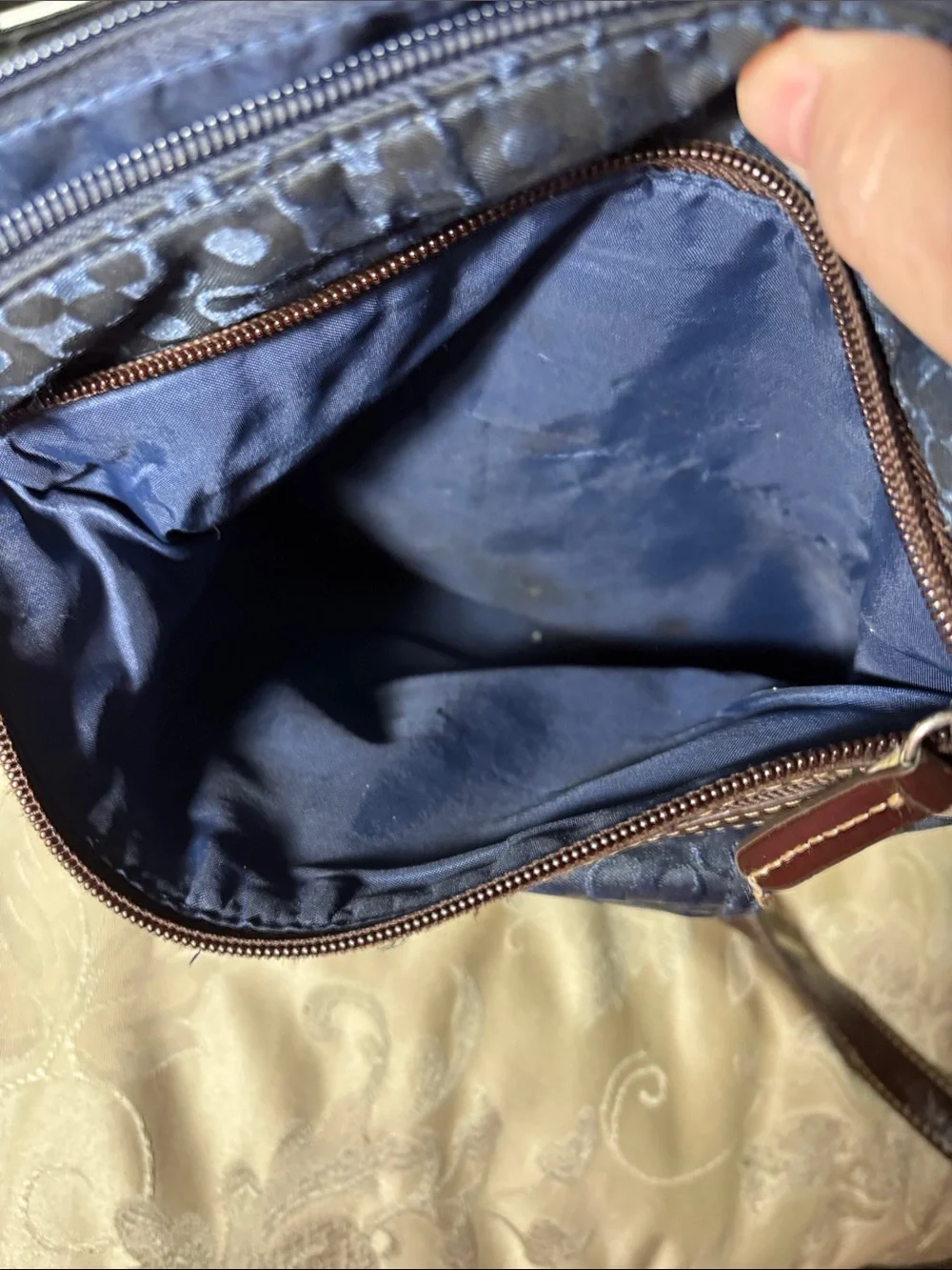 Navy Blue Crossbody Bag with Front Pocket
